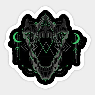 skull old school art Sticker